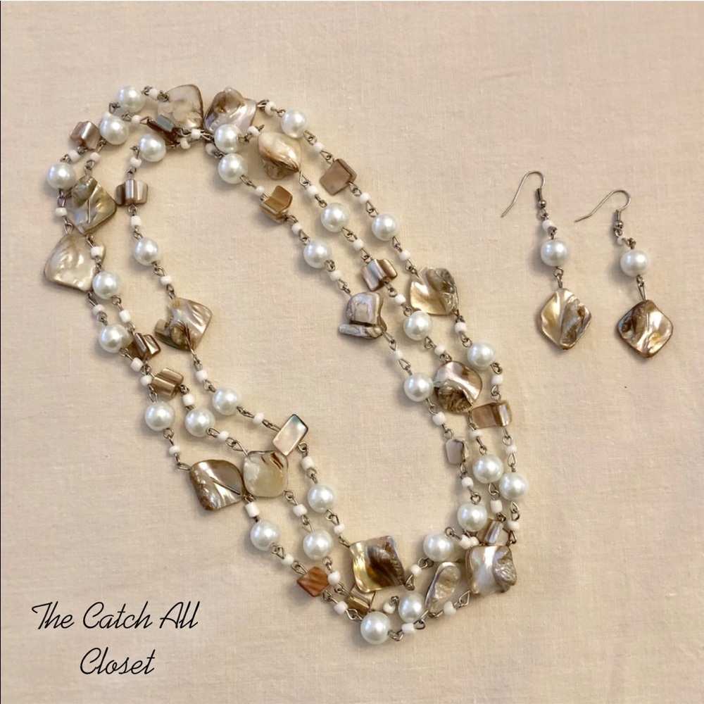 Beaded Necklace and Earring Set